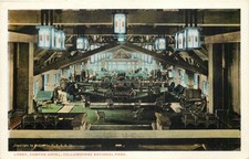 SCARCE, YELLOWSTONE POSTCARD, LOBBY CANYON HOTEL, BLOOM, RED LETTER, MINT