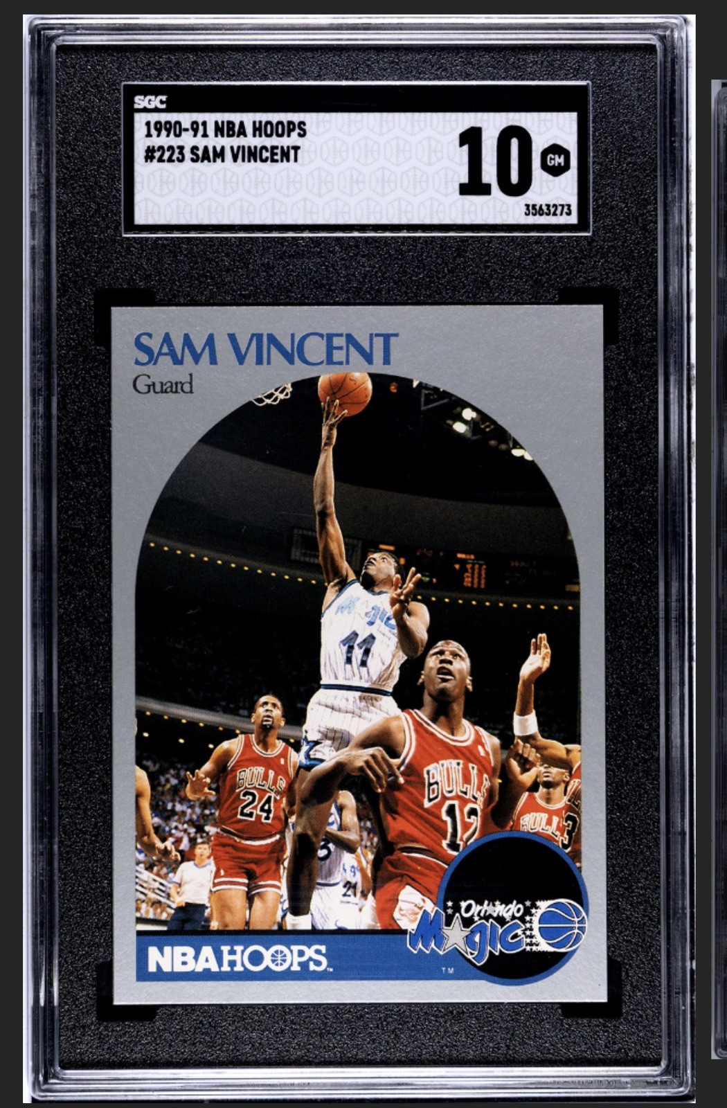 1990 Hoops #223 Sam Vincent with Michael Jordan Showing #12 SGC 10