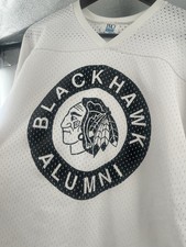 Vintage 90s Chicago Blackhawks Alumni Mesh Hockey Jersey Pro Athletic USA Large
