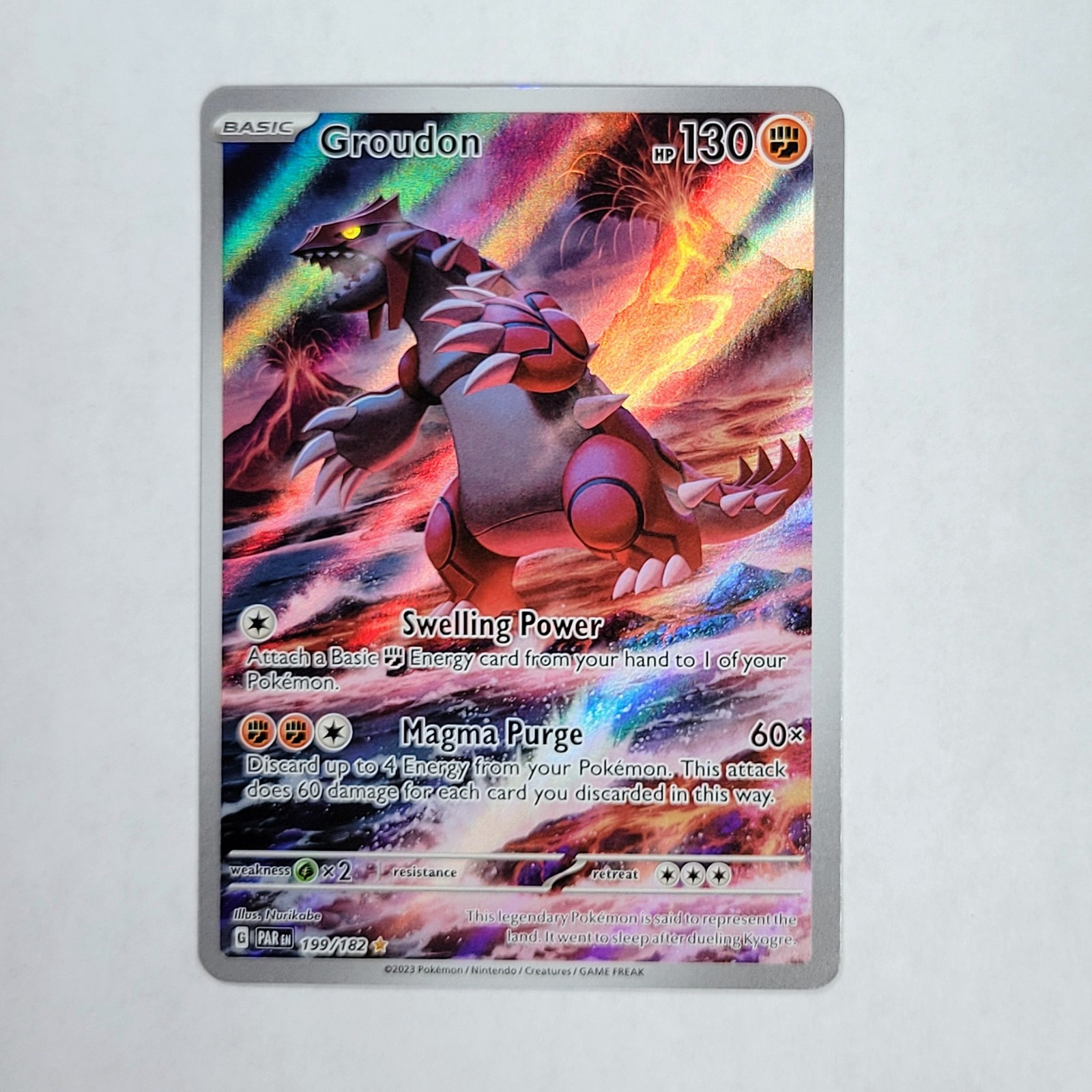 Pokémon TCG Groudon 199 Illustration Rare Paradox Rift Scarlet Violet NM