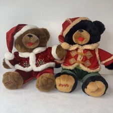 Vtg Dan Dee Christmas Teddy Bears Dressed Christmas