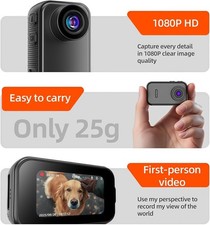 Mini Body Camera Wearable POV Action Cam Thumb-Size Hands-Free Waterproof 32GB