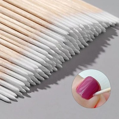 100PCS Orange Sticks for Nails - Wooden Cuticle Pusher & Remover Set