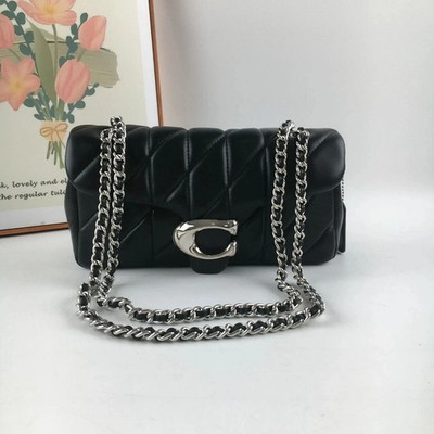 Coach CP150 Tabby Shoulder Bag 26 Pillow Quilting smooth leather Silver/black