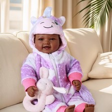 BABESIDE Value 5-Piece Black Baby Doll Set Includes 15-Inch Lifelike Doll, Clo