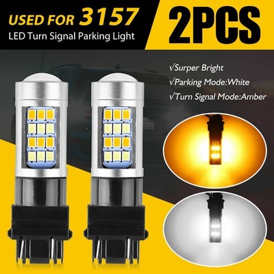 2 x fehlerfrei weiß/gelb 3157 LED DRL Switchback Blinker Standlichtbirne