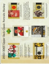 2002-03 UPPER DECK CLASSIC PORTRAITS HOCKEY PROMO SELL AD SHEET Bobby Orr
