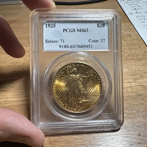 1925 $20 PCGS MS 63 Saint-Gaudens Gold Double Eagle