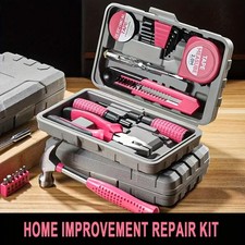 13Pcs Premium Household Repair Tools Set Ladies DIY Pink Tool Kit Set With Case