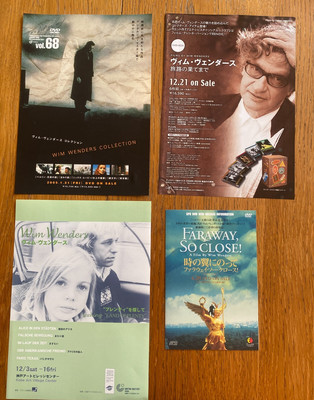 Japan Wim Wenders mini-poster x4 FARAWAY, SO CLOSE Paris. Texas Im Lauf Der Zeit