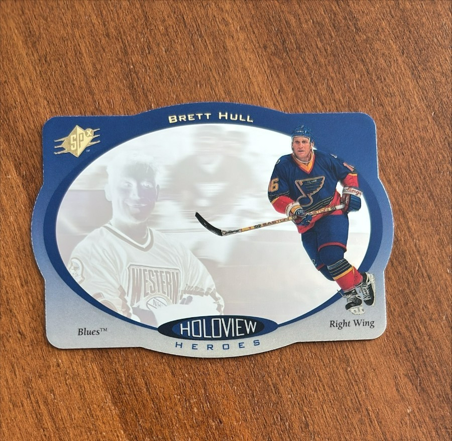 Brett Hull 1996-97 Upper Deck SPX Holoview Heroes HH8 St Louis Blues HOF