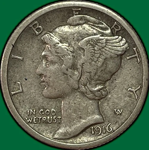 1916-S Mercury Dime Extremely Fine XF Coin #36854