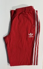 Adidas Originals Embroidered Logo Red Nylon Track Pants Size Small