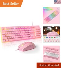 GT838 Gaming Keyboard and Mouse Combo, 104 Keys RGB Backlit Quiet Wired Keybo...