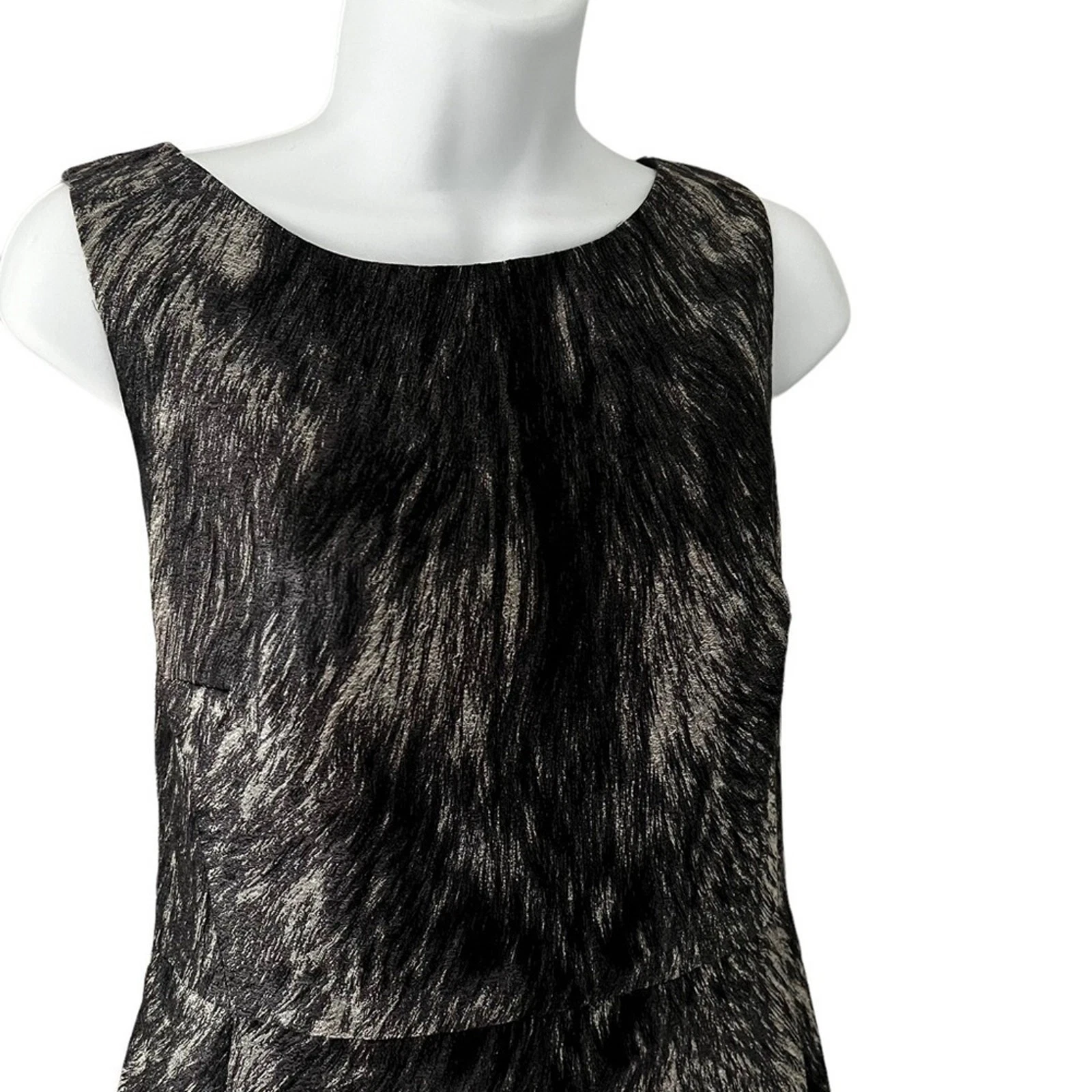 Abito Collezione Michael Kors US 8 Nero e Argento Whimsigoth Party Ottimo