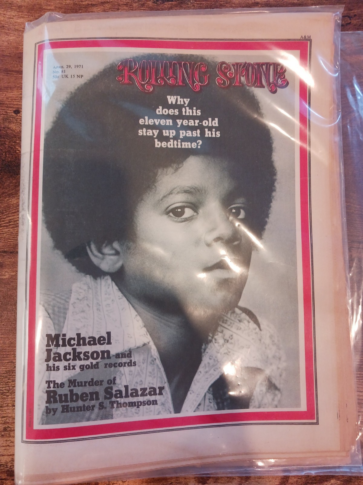 ROLLING STONE MAGAZINE #81 APRIL 1971 MICHAEL JACKSON AND HIS SIX GOLD RECORDS