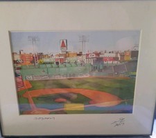 Fenway Park Boston Watercolor Art Print Signed Dated 2017 Framed Red Sox