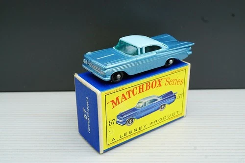 Matchbox Lesney No 57 Chevrolet Impala Bpw Black Base VNM Plus Original Box
