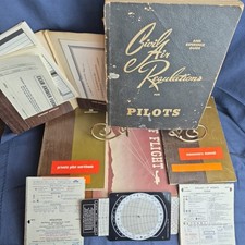 PILOT AVIATION LOT Jeppesen Sanderson E6B Flight Computer Vtg AVIONICS Nav Manua
