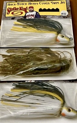 3 Strike King Hack Attack Heavy Cover Swim Jig PRO Jig Lures SEXY SHAD/PUMPKIN