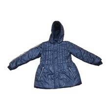 😎 Steppmantel Mangel Gr. 128 Blue seven blau m. Silberakzenten & abnehmb. Kapuz