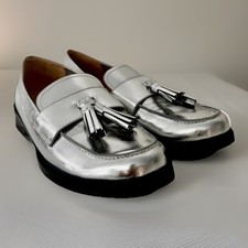 Mocassino Franco Sarto LUCIA argento patentato nappa 8,5 donna preppy senza tempo