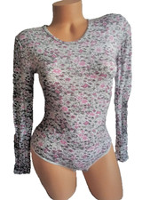BRAND NEW Women BODYSUIT Leotard Roundneck Size L 12-14 Colorful, Cotton