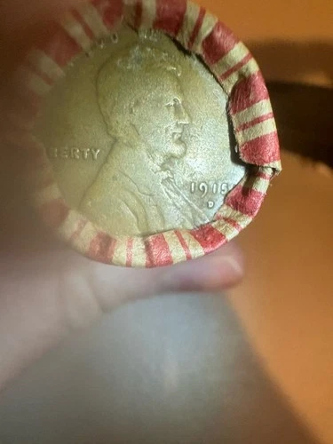1915D And 1916D Reverse Ends Of Lincoln Wheat Penny Roll