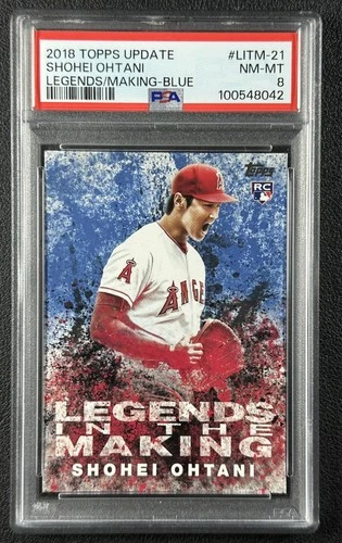 SHOHEI OHTANI PSA 8 2018 TOPPS UPDATE #LITM-21 LEGENDS IN THE MAKING BLUE RC 042