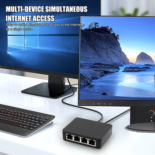 New 1/4 1000Mbps ABS RJ45 LAN Network Splitter Adapter With USB Power Cable - 第 12/18 張圖片