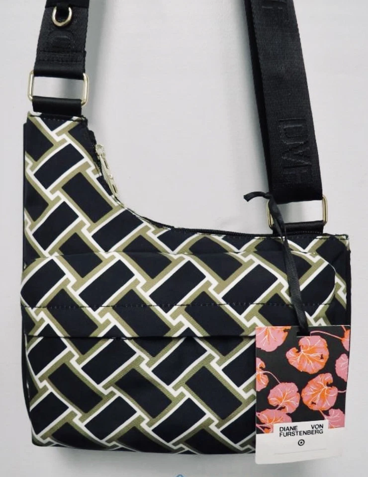 Bolso Bandolera Diane Von Furstenburg DVF Vintage Tejido Neutro Utilitario, Cartera Foto 4 de 4