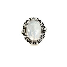 Sterling Silver Rainbow Moonstone Ring Size 8.25 12 x 16mm Stone
