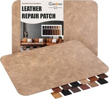 Self-Adhesive Leather Repair Patches, 2 Pcs 8"x11" Sheet of DARK BEIGE 2.0