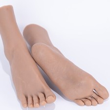 Vivid Platinum Silicone Female Exquisite Feet Mannequin Display Art/Dark Colour