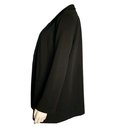 ASOS DESIGN Solid All Black Open Front Long Sleeve Blazer Jacket Womens Size 6 - Picture 2 of 6