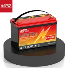 24V 60Ah Lifepo4 Lithium Battery Solar Trolling Motor BMS Boat 10 Years Life RV