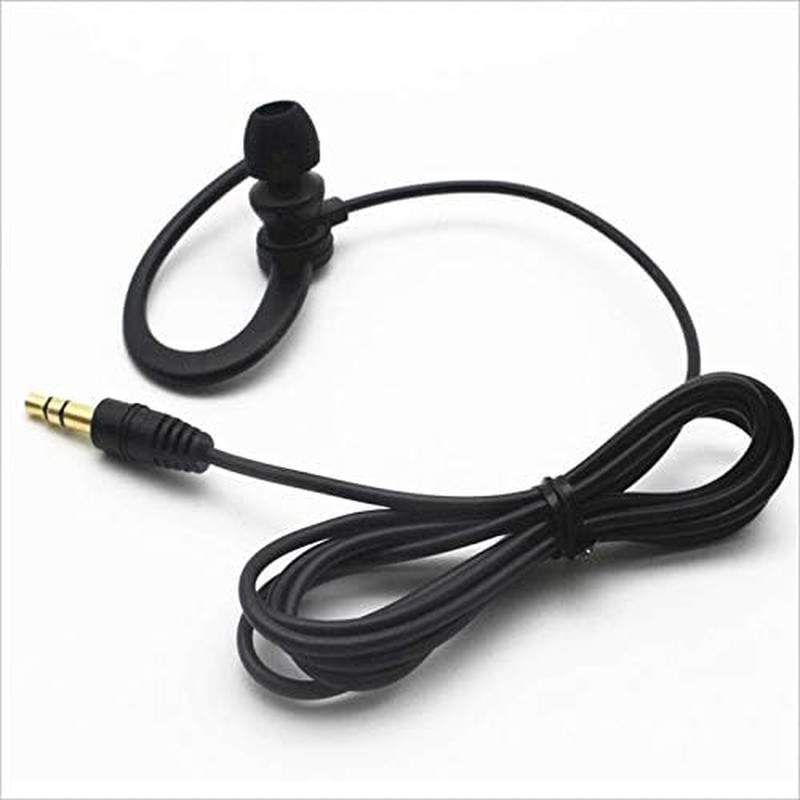 Single Side Earbud Headphones Stereo In-Ear Earphone Removable Hook Earphone for