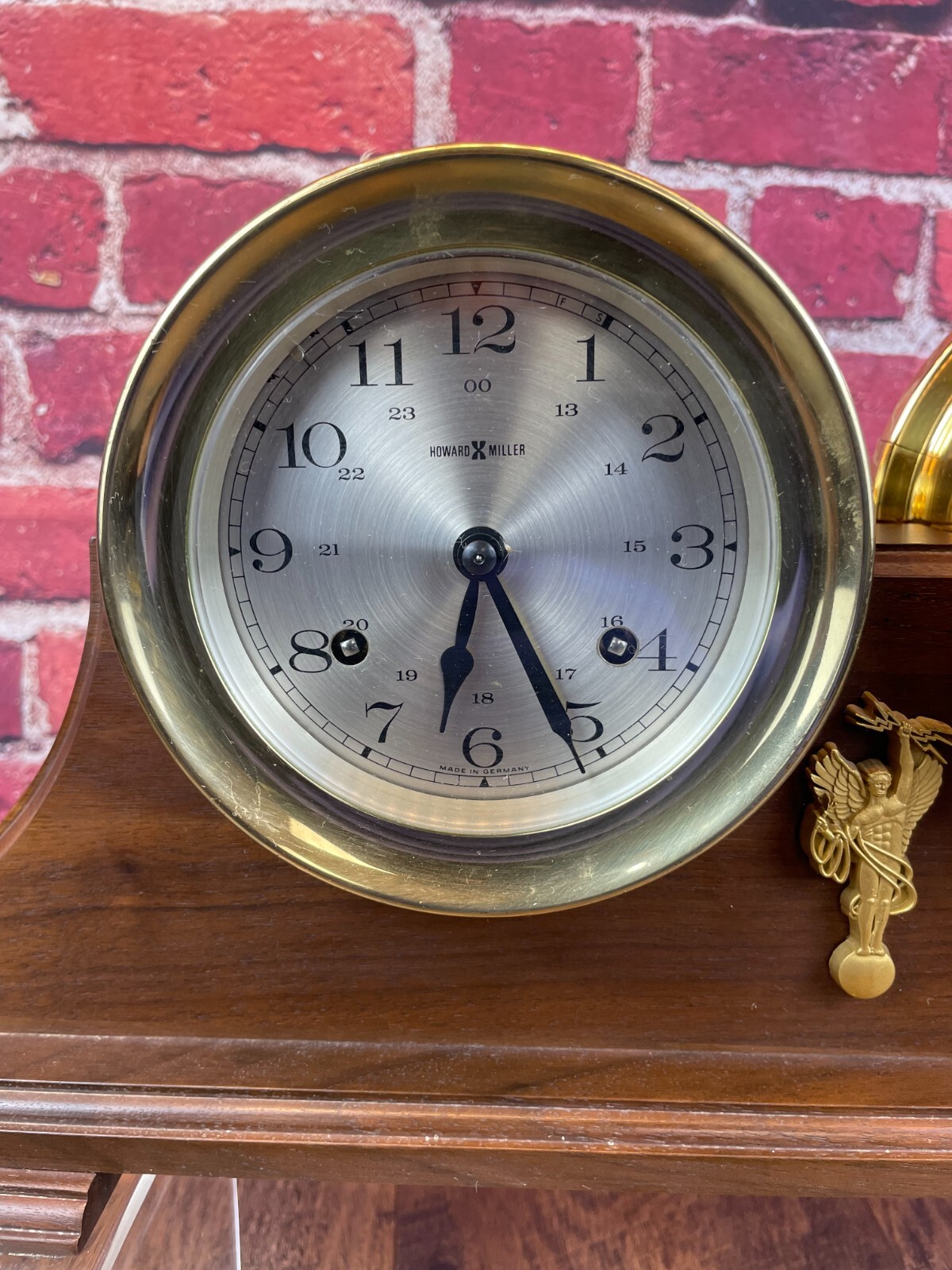 ASIS Vintage HOWARD MILLER Brass Case Key Wind CLOCK & BAROMETER w/ 21” STAND eBay