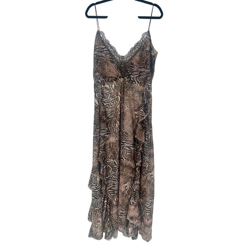 Bananhot Susan Dress NWT Animal Print Lace Trim Maxi Dress Size XL Beach Boho