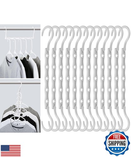Mr. Pen- Space Saving Hangers for Clothes, 12 pcs, White, Plastic Multi Cloth