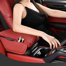 Red Car Center Console Protector Cover Armrest Box Cushion Mat Storage Pocket