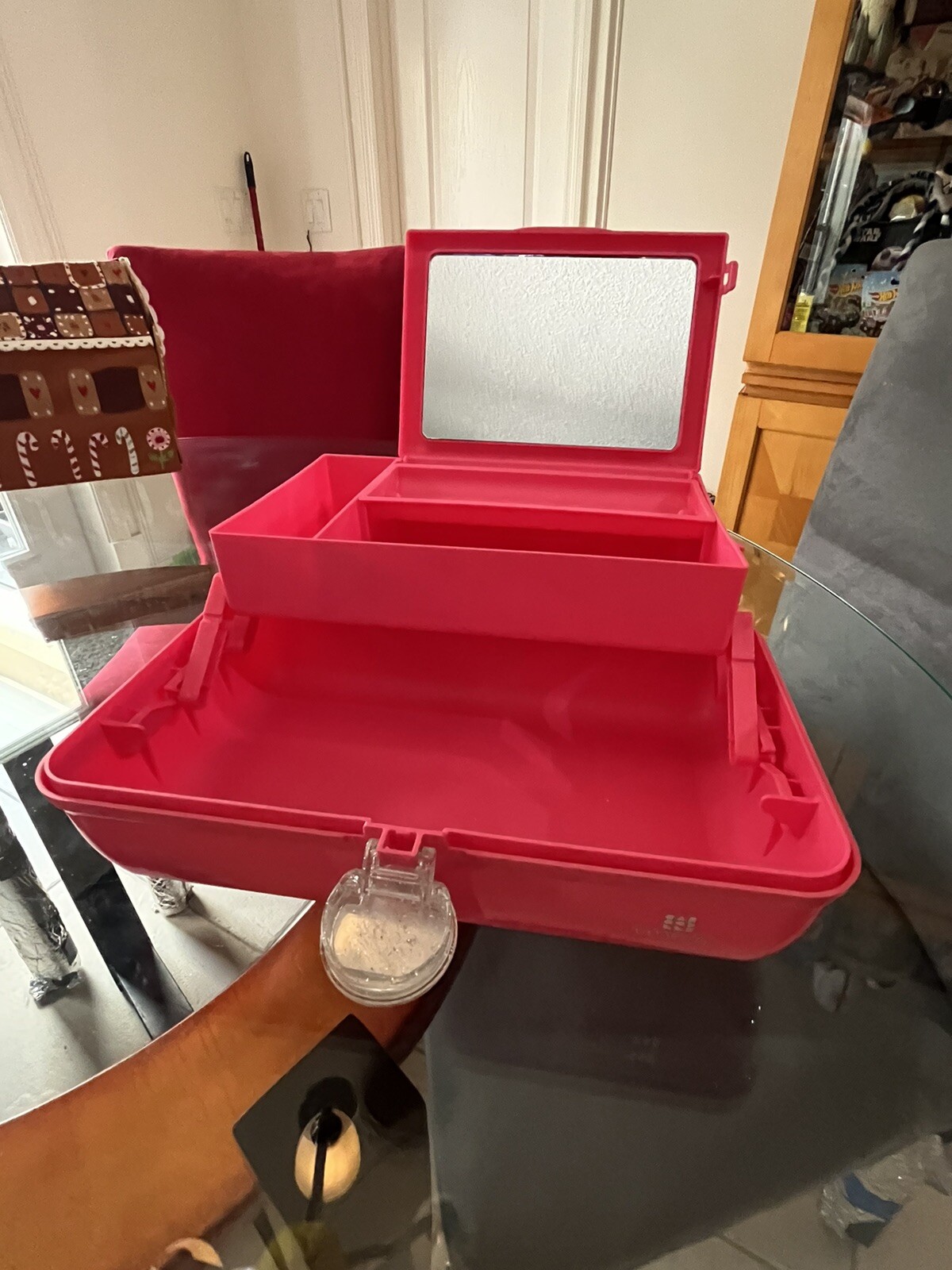 Ulta Beauty Pink Sparkle Caboodles Make Up Storage Case With Mirror NEW