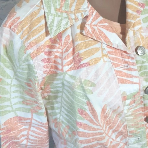 Ruby Rd. Misses Floral Pastel Jacket Peach Size 8 Button Front Classic - Picture 2 of 7