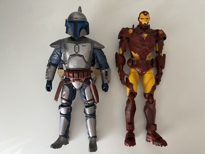 STAR WARS Electronic Jango Fett 12'' & Iron Man Marvel Legends Icons 12'' Figure