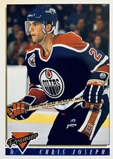 Brand New: Vintage 1993-94 topps Premier Chris Joseph Edmonton Oilers Card 