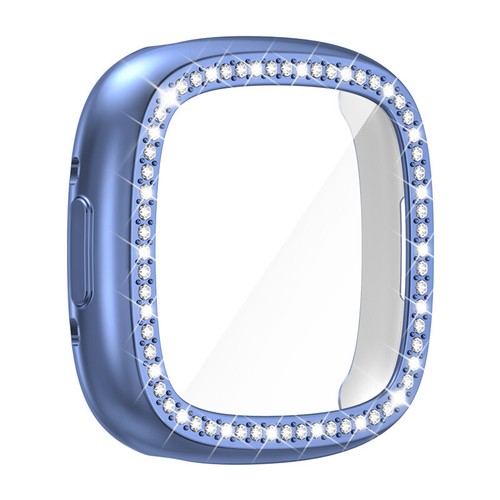 Custodia protettiva TPU morbida completamente intarsiata con diamanti per Fitbit Sense 2/Versa 4 - Foto 16 di 16