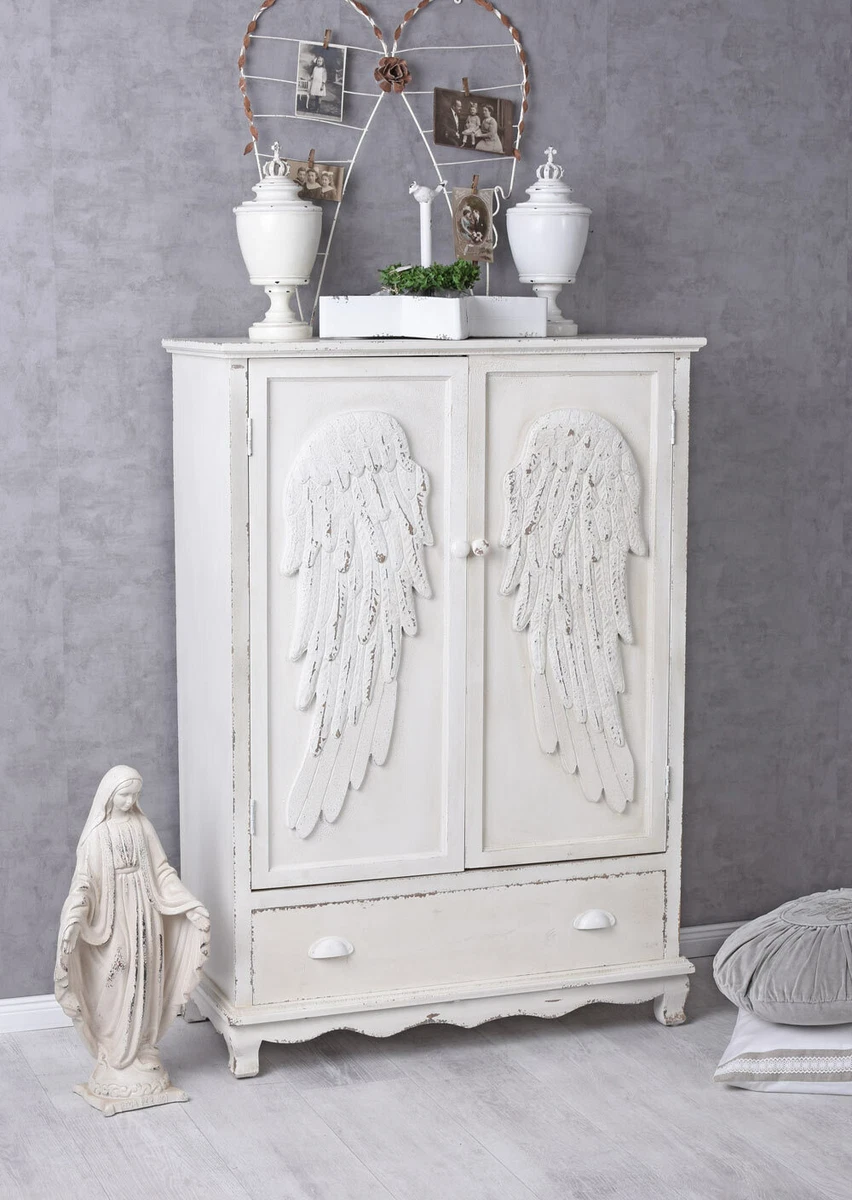 schrank shabby chic flügel wäscheschrank kleiderschrank vertiko