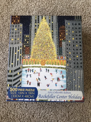 500 Piece Jigsaw Puzzle Rockefeller Center Holiday 2011 Collectible Edition EUC