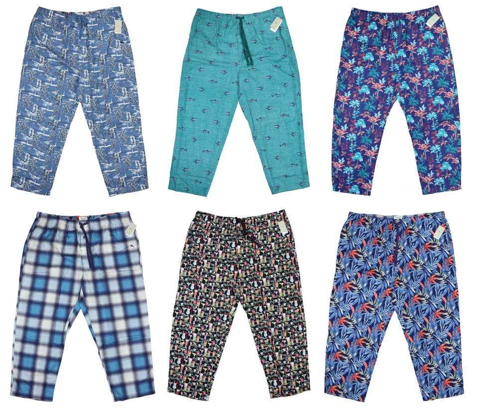 Pantalones de pijama Tommy Bahama grandes y altos con cordón cintura botón mosca para hombre nuevos con etiquetas