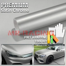 Satin Chrome Silver Matte Vinyl Wrap Sticker Decal Sheet Film Bubble Free DIY